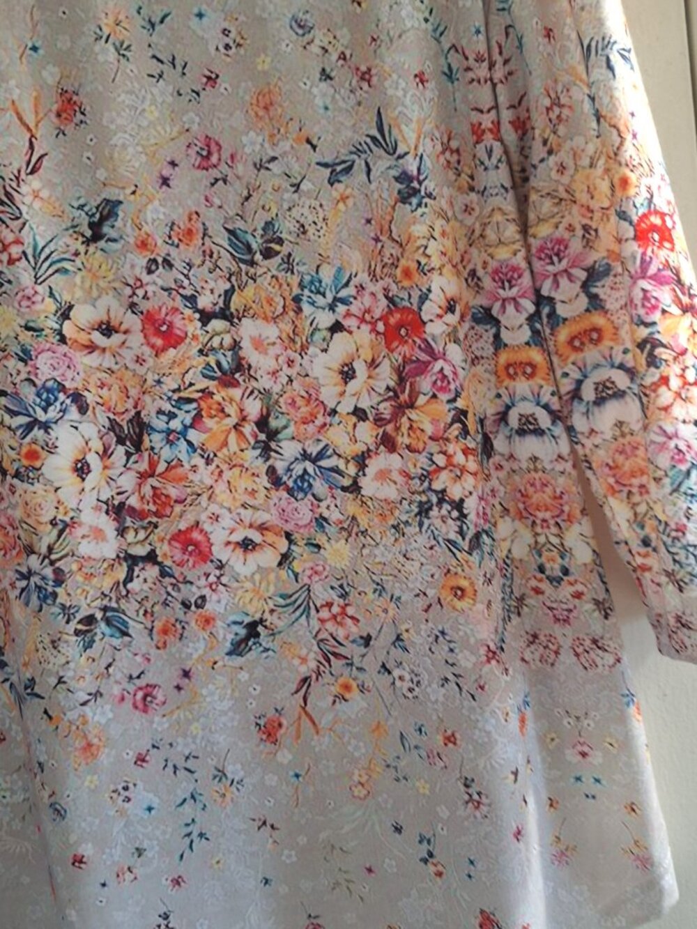 spring henley neck casual print 3/4 length sleeve - Picture 8 of 9